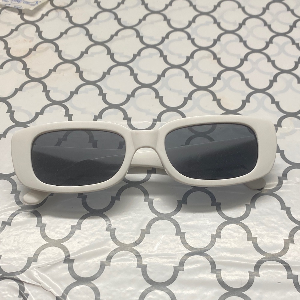 White Rectangular Sunglasses